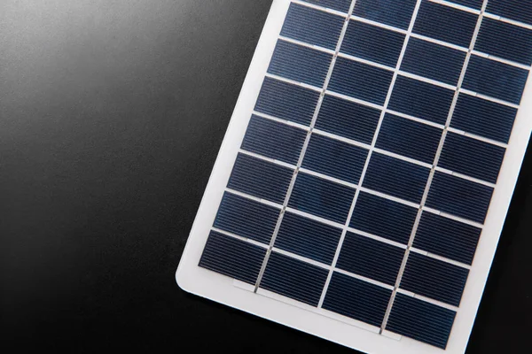 Energy Power Sustainability Concept Close Solar Battery Model Black Background — Stock Photo, Image