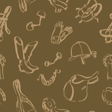 At biniciliği öğeleri, el çizimi çizimleri, kumaş tasarımı ile ana hatsız desen