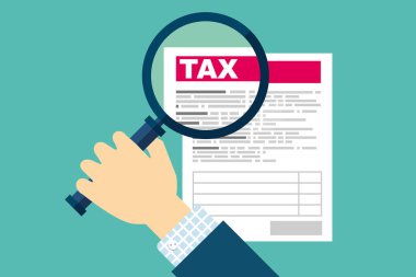 Vektör vergisi hesapları, bütçe hesapları. Düz tasarım vektör illüstrasyonu