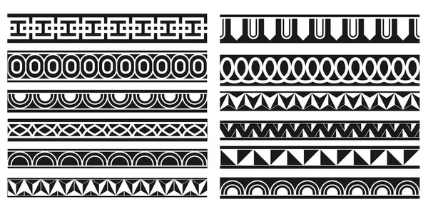 装飾的なシームレス抽象的な境界幾何学的なデザイン要素セット モジュラーベクトル — ストックベクタ