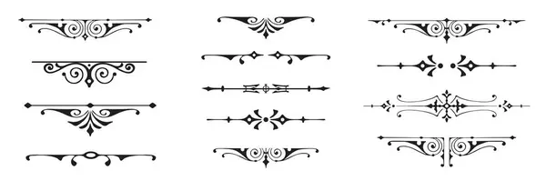 stock vector Set of decorative divider elements. Border florish collection. Vector.