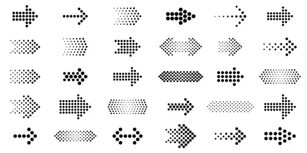 Dotted Arrows Set Dot Style Signs Royalty Free Stock Vectors