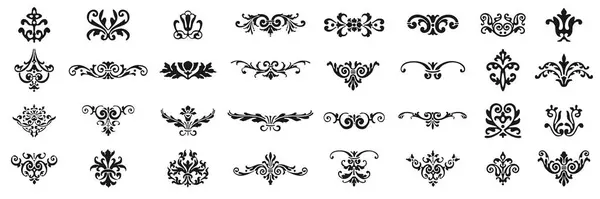 Vektor Készlet Vintage Kalligrafikus Design Elemek Oldal Retro Design Régi Jogdíjmentes Stock Vektorok