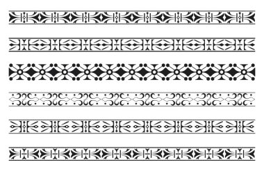 Dekoratif süslemesiz dekoratif kenarlık kümesi - Vektör modülü