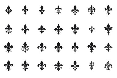 Fleur de Lys simgeleri hazır. Heraldik sembol
