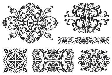 Dekoratif bölme elementleri. Klasik hat bilgisi koleksiyonu