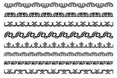 Stil Art Nouveau ve Art Deco süsleme seti.