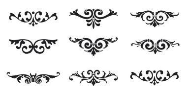 Dekoratif bölme elementleri. Klasik hat bilgisi koleksiyonu