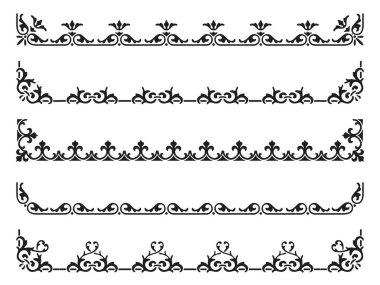 Köşeli süslemesiz dekoratif sınır modülü seti - Vektör