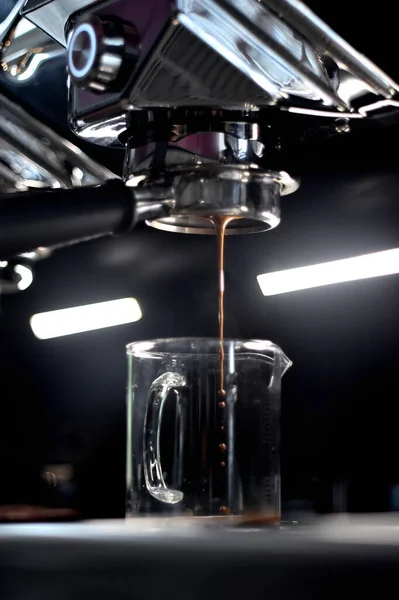 Coffee Brew Espresso Machine Close Shot — Stock Photo, Image