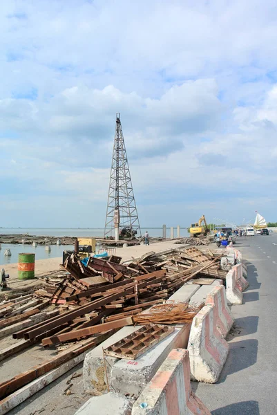 Чонбури Таиланд Окт Строительная Площадка Строительства Морского Порта Октября 2022 — стоковое фото