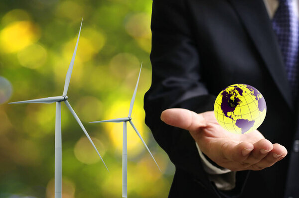 Wind energy for sustainable business concept