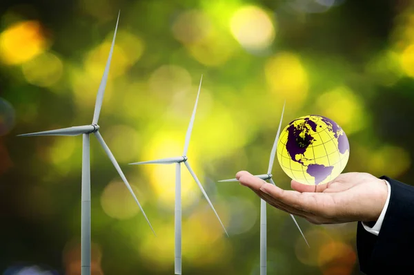 Energia Eólica Para Conceito Negócio Sustentável — Fotografia de Stock
