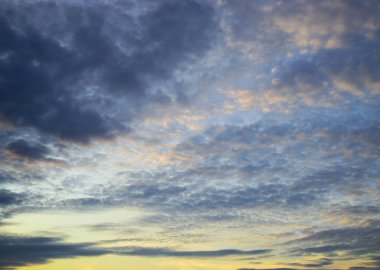 Clouds in blue sky in evening