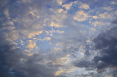 Clouds in blue sky in evening