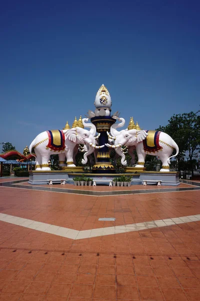Chonburi Thailandia Maggio Scultura Elefanti Con Piazza Maggio 2023 Bangsai — Foto Stock