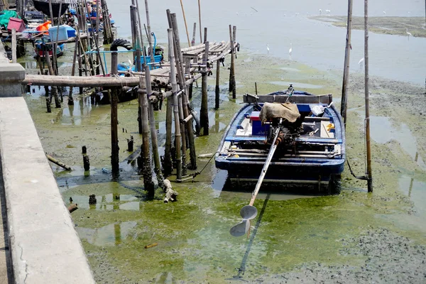 Chonburi Thailand Mei Vissersboot Afgemeerd Bij Vloed Mei 2023 Chonburi — Stockfoto