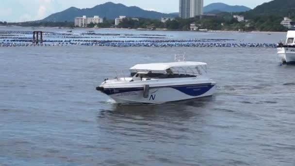Чонбури Таиланд Aug Скоростной Катер Медленного Плавания Море Августа 2020 — стоковое видео