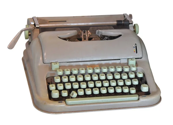 Vintage Schreibmaschine Isoliert Auf Weißem Hintergrund — Stockfoto