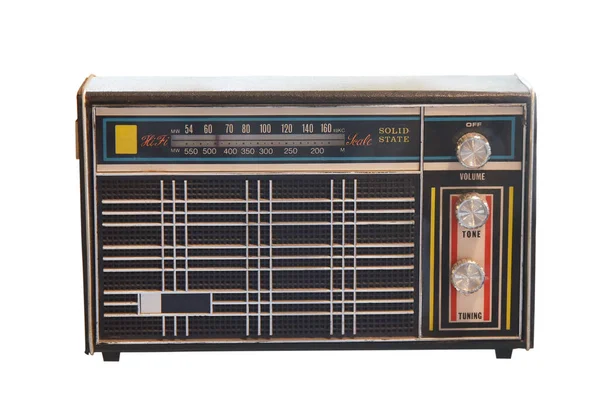Vintage Radio Box Zbliżenie Izolowane Białym Tle — Zdjęcie stockowe
