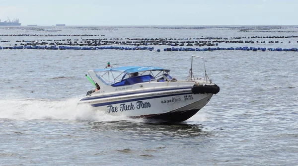 Chonburi Tailândia Ago Velocidade Barco Com Mar Espirrando Agosto 2020 — Fotografia de Stock