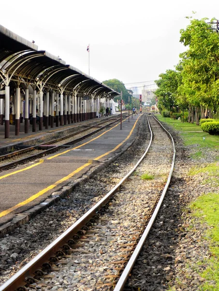 Bangkok Thailand Mai Eisenbahnperspektive Mit Bahnsteig Mai 2023 Bang Sue — Stockfoto