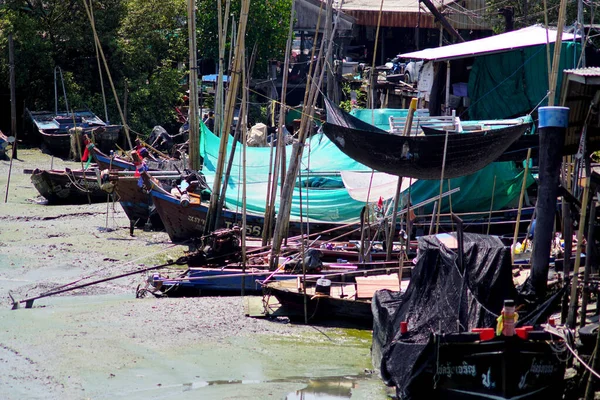 Chonburi Thailand May Fisherman Boat Moor Village May 2023 Chonburi — Stock Photo, Image