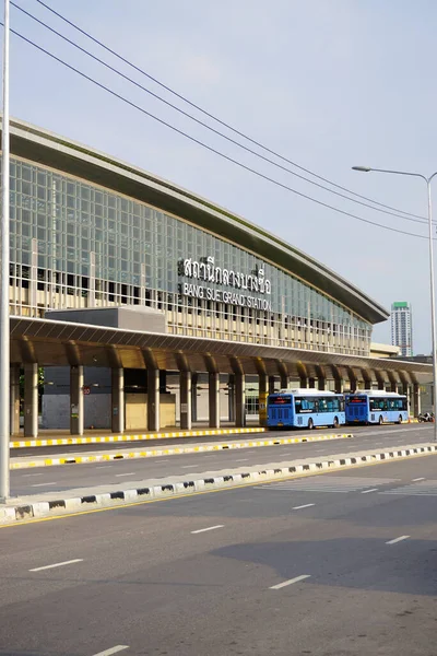 Bangkok Thailand Maio Bang Sue Estação Ferroviária Fachada Com Parada — Fotografia de Stock