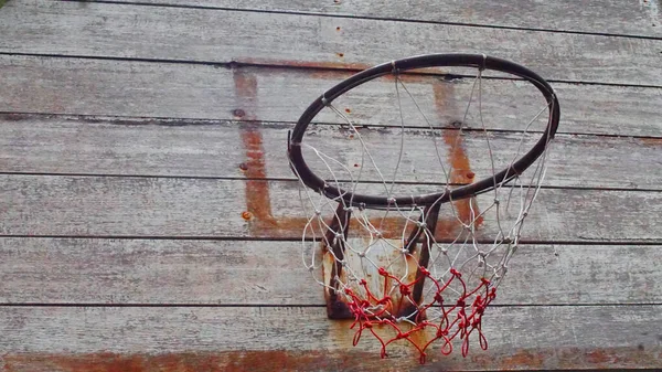 Vintage Old Basketball Hoop Close Shot — Stock Photo, Image