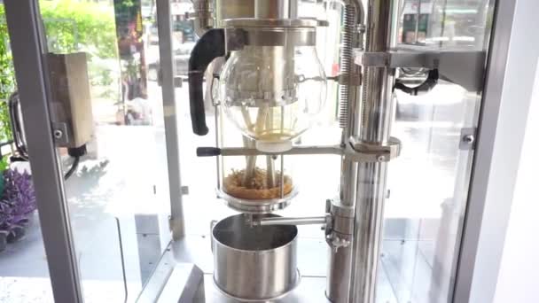 Kávová Zrna Uvnitř Pražírny Teplým Vzduchem — Stock video