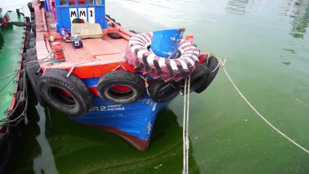 Chonburi Thailand Sep Plankton Bloeit Zee Met Vissersboot September 2023 Rechtenvrije Stockvideo's