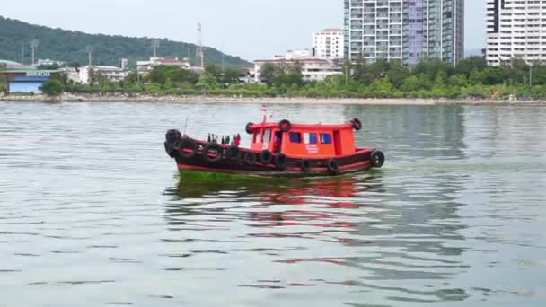 Chonburi Thailand Sep Passenger Boat Plankton Bloom Sea September 2023 — Stock Video