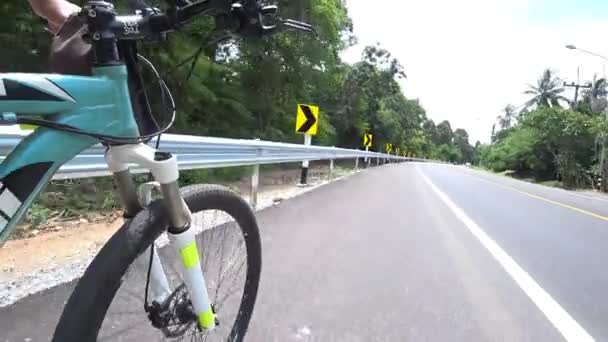 Chonburi Tailandia Julio Recorrido Bicicleta Montaña Por Carretera Julio 2023 Clip De Vídeo