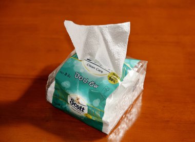 CHONBURI, THAILAND - 25 SEP: 25 Eylül 2024 'te Chonburi, Tayland' da kağıt mendil