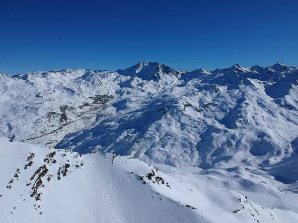 Bergkette Skigebiet Trois Vallees Frankreich Europa — Stockfoto