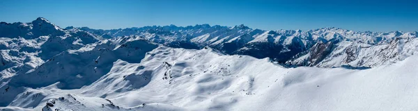 Bergkette Skigebiet Trois Vallees Frankreich Europa — Stockfoto