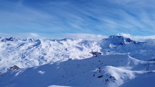 Aerial View Les Trois Vallees Valley France Europe — Video