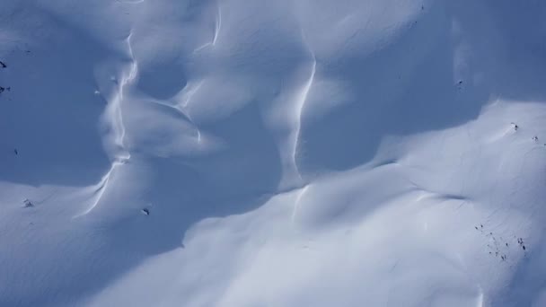 Aerial View Snow Covered Terrain Mountain Area France Europe — Stockvideo