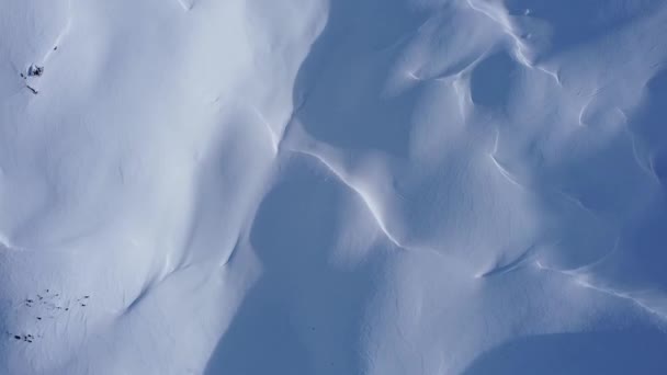 Aerial View Snow Covered Terrain Mountain Area France Europe — Vídeos de Stock