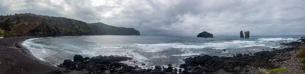 Playa Mosteiros Isla Sao Miguel Las Azores Formación Rocas Paisaje — Foto de Stock