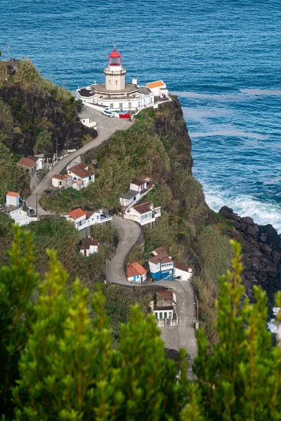Latarnia Morska Farol Arnel Wyspie Sao Miguel Azory Portugalia — Zdjęcie stockowe