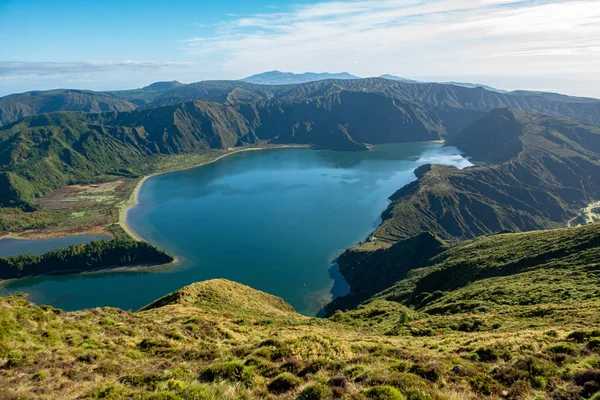 Piękny Widok Jezioro Lagoa Fogo Wyspie Sao Miguel Azory Portugalia — Zdjęcie stockowe