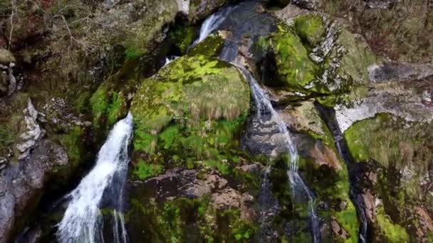 トリグラフ国立公園のVirje滝 Bovecに近い ソカ渓谷 スロベニア ヨーロッパ — ストック動画