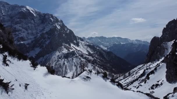 Αεροφωτογραφία Του Vrsic Pass Trenta Valley Kranjska Gora Julian Alps — Αρχείο Βίντεο