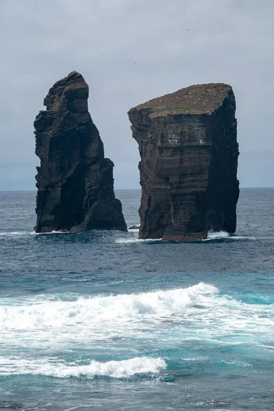Mosteiros Beach Island Sao Miguel Azores Rock Formation Coastline Landscape — Zdjęcie stockowe