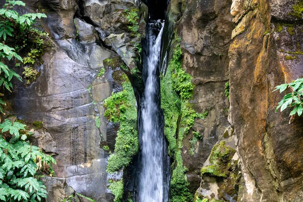 Waterfall Salto Cabrito Sao Miguel Island Azores Portugal Europe — Stock Photo, Image