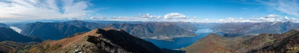 stock image Panoramic view of Lake Como, Aerial view, Autumn, Europe