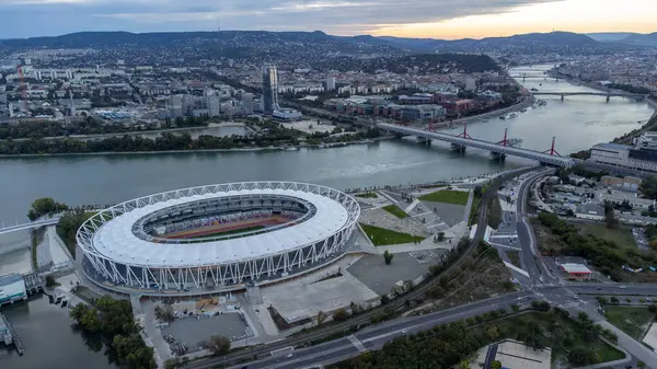 stock image Aerial view of Budapest National Athletics Centre, Hungary, Europe