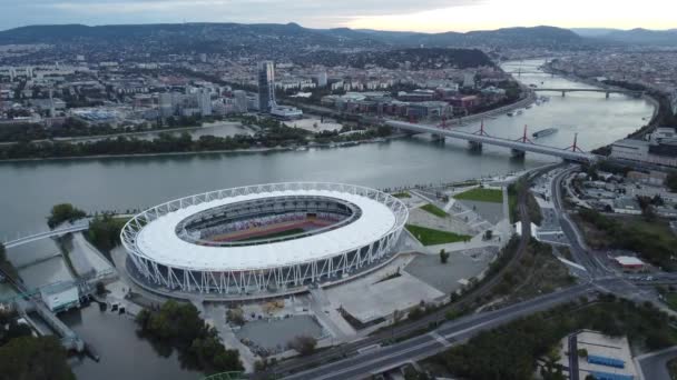 Pemandangan Udara Budapest National Athletics Centre Hungaria Eropa — Stok Video
