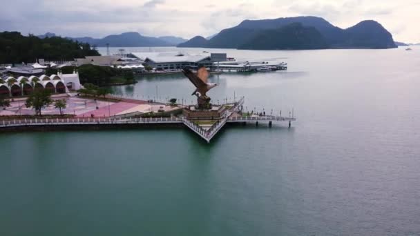 Widok Lotu Ptaka Symbol Wyspy Langkawi Malezja Azja — Wideo stockowe